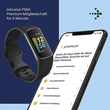 Fitbit Charge 5 Aktivitäts-Tracker mit 6-monatiger Premium-Mitgliedschaft, bis zu 7 Tagen Akkulaufzeit und Tagesform-Index - 5
